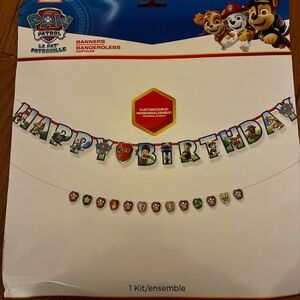 Paw Patrol Customizable Birthday Banner - Blue, Red, Yellow